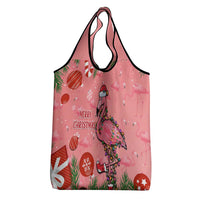 Flamingo Christmas Grocery Bag Seamless Xmas Vibes