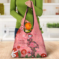 Flamingo Christmas Grocery Bag Seamless Xmas Vibes