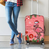Flamingo Christmas Luggage Cover 2023 Seamless Xmas Vibes - Wonder Print Shop