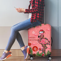 Flamingo Christmas Luggage Cover 2023 Seamless Xmas Vibes - Wonder Print Shop