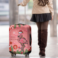 Flamingo Christmas Luggage Cover 2023 Seamless Xmas Vibes - Wonder Print Shop