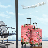 Flamingo Christmas Luggage Cover 2023 Seamless Xmas Vibes - Wonder Print Shop