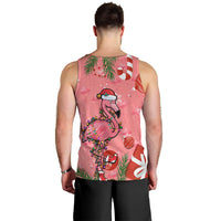 Flamingo Christmas Men Tank Top 2023 Seamless Xmas Vibes - Wonder Print Shop