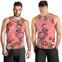 Flamingo Christmas Men Tank Top 2023 Seamless Xmas Vibes - Wonder Print Shop