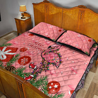 Flamingo Christmas Quilt Bed Set 2023 Seamless Xmas Vibes - Wonder Print Shop