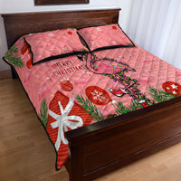 Flamingo Christmas Quilt Bed Set 2023 Seamless Xmas Vibes - Wonder Print Shop