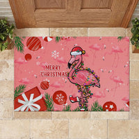 Flamingo Christmas Rubber Doormat 2023 Seamless Xmas Vibes - Wonder Print Shop