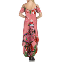 Flamingo Christmas Summer Maxi Dress 2023 Seamless Xmas Vibes - Wonder Print Shop