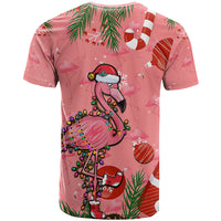 Flamingo Christmas T Shirt 2023 Seamless Xmas Vibes - Wonder Print Shop