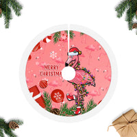 Flamingo Christmas Tree Skirt 2023 Seamless Xmas Vibes - Wonder Print Shop