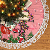Flamingo Christmas Tree Skirt 2023 Seamless Xmas Vibes - Wonder Print Shop