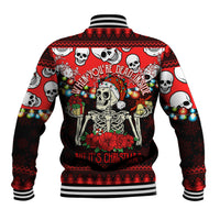 Skull Christmas Baseball Jacket When You Are Dead Inside But It Is Christmas - Wonder Print Shop