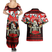 Skull Christmas Couples Matching Summer Maxi Dress and Hawaiian Shirt When You Are Dead Inside But It Is Christmas - Wonder Print Shop