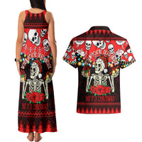 Skull Christmas Couples Matching Tank Maxi Dress and Hawaiian Shirt When You Are Dead Inside But It Is Christmas - Wonder Print Shop