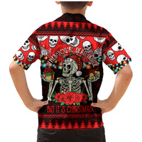 Skull Christmas Family Matching Mermaid Dress and Hawaiian Shirt When You Are Dead Inside But It Is Christmas - Wonder Print Shop