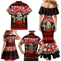 Skull Christmas Family Matching Mermaid Dress and Hawaiian Shirt When You Are Dead Inside But It Is Christmas - Wonder Print Shop
