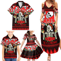Skull Christmas Family Matching Summer Maxi Dress and Hawaiian Shirt When You Are Dead Inside But It Is Christmas - Wonder Print Shop