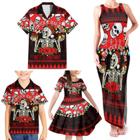 Skull Christmas Family Matching Tank Maxi Dress and Hawaiian Shirt When You Are Dead Inside But It Is Christmas - Wonder Print Shop