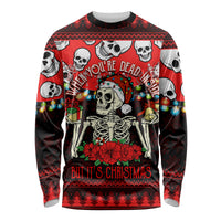 Skull Christmas Long Sleeve Shirt When You Are Dead Inside But It Is Christmas - Wonder Print Shop