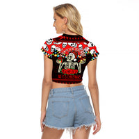 Skull Christmas Raglan Cropped T Shirt When You Are Dead Inside But It Is Christmas - Wonder Print Shop