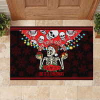 Skull Christmas Rubber Doormat When You Are Dead Inside But It Is Christmas - Wonder Print Shop