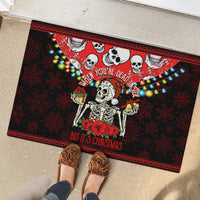 Skull Christmas Rubber Doormat When You Are Dead Inside But It Is Christmas - Wonder Print Shop