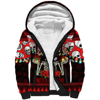 Skull Christmas Sherpa Hoodie When You Are Dead Inside But It Is Christmas - Wonder Print Shop