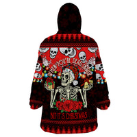 Skull Christmas Wearable Blanket Hoodie When You Are Dead Inside But It Is Christmas - Wonder Print Shop