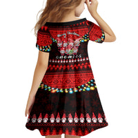 Chilling With My Gnomies Christmas Family Matching Off Shoulder Long Sleeve Dress and Hawaiian Shirt Gnomie Friend Xmas Vibes - Wonder Print Shop