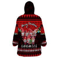Chilling With My Gnomies Christmas Wearable Blanket Hoodie Gnomie Friend Xmas Vibes - Wonder Print Shop
