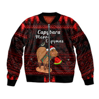 Capybara Christmas Bomber Jacket Merry Capymas - Wonder Print Shop