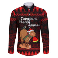 Capybara Christmas Family Matching Short Sleeve Bodycon Dress and Hawaiian Shirt Merry Capymas - Wonder Print Shop