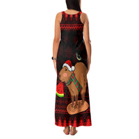 Capybara Christmas Family Matching Tank Maxi Dress and Hawaiian Shirt Merry Capymas - Wonder Print Shop
