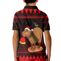Capybara Christmas Kid Polo Shirt Merry Capymas - Wonder Print Shop