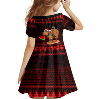 Capybara Christmas Kid Short Sleeve Dress Merry Capymas - Wonder Print Shop