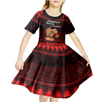 Capybara Christmas Kid Short Sleeve Dress Merry Capymas - Wonder Print Shop