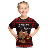 Capybara Christmas Kid T Shirt Merry Capymas - Wonder Print Shop