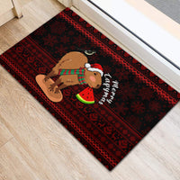 Capybara Christmas Rubber Doormat Merry Capymas - Wonder Print Shop