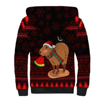 Capybara Christmas Sherpa Hoodie Merry Capymas - Wonder Print Shop