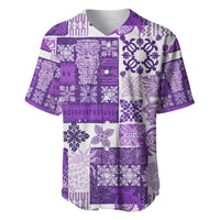 Hawaiian Quilt Baseball Jersey Tiki Tropical Retro Purple Version - Wonder Print Shop