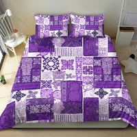 Hawaiian Quilt Bedding Set Tiki Tropical Retro Purple Version - Wonder Print Shop