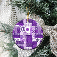 Hawaiian Quilt Ceramic Ornament Tiki Tropical Retro Purple Version - Wonder Print Shop