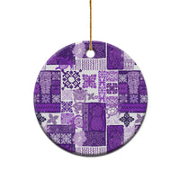 Hawaiian Quilt Ceramic Ornament Tiki Tropical Retro Purple Version - Wonder Print Shop