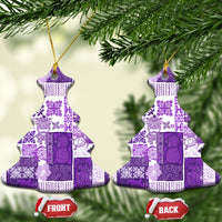 Hawaiian Quilt Ceramic Ornament Tiki Tropical Retro Purple Version - Wonder Print Shop