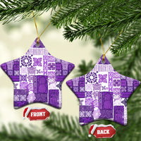 Hawaiian Quilt Ceramic Ornament Tiki Tropical Retro Purple Version - Wonder Print Shop