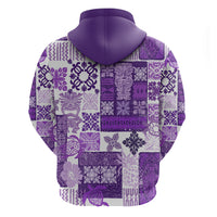 Hawaiian Quilt Hoodie Tiki Tropical Retro Purple Version - Wonder Print Shop