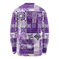 Hawaiian Quilt Long Sleeve Shirt Tiki Tropical Retro Purple Version - Wonder Print Shop