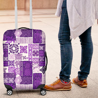 Hawaiian Quilt Luggage Cover Tiki Tropical Retro Purple Version - Wonder Print Shop
