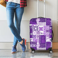 Hawaiian Quilt Luggage Cover Tiki Tropical Retro Purple Version - Wonder Print Shop