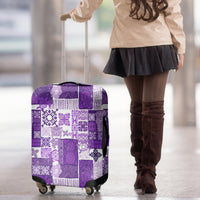 Hawaiian Quilt Luggage Cover Tiki Tropical Retro Purple Version - Wonder Print Shop